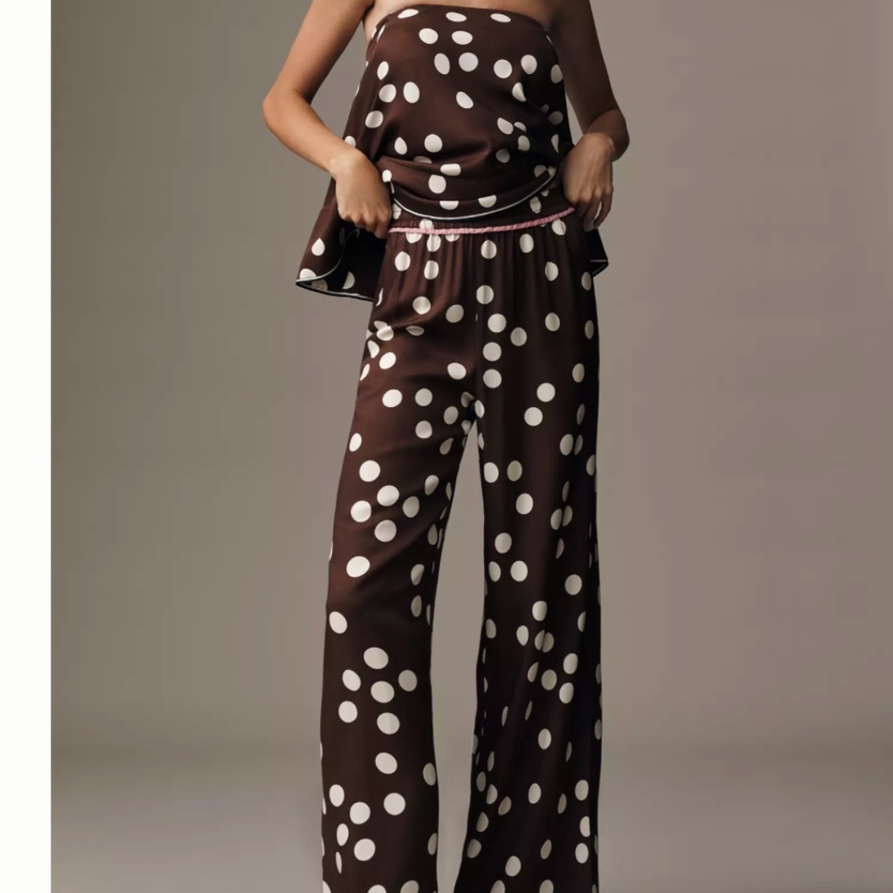 Maeve brown and white polka dot set - Anthropologie